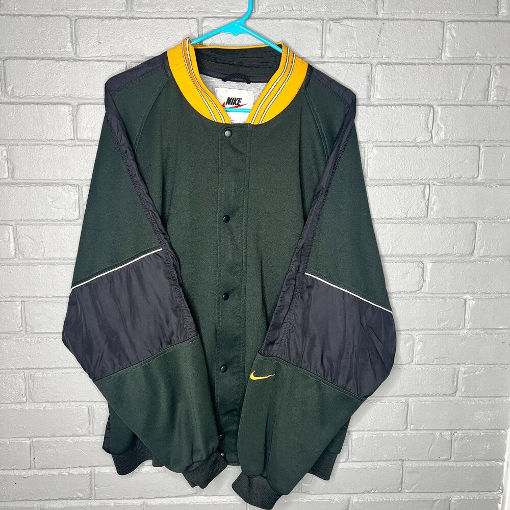 Vintage Y2k 90s Nike Button/Full-Zip Green Jacket XL